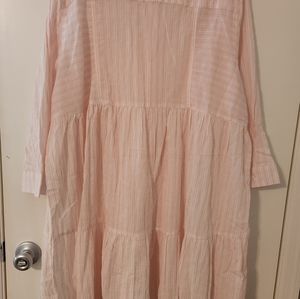 Est 1946 Peach/white stripe long blouse/dress